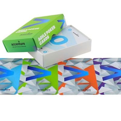 Gepersonaliseerd planning poker kaartspel "Accenture".