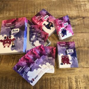 Monsterset kaartdoosjes en speelkaarten