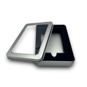 Blikken vensterdoosje A6 formaat + foam inlay 74 x 109 mm.